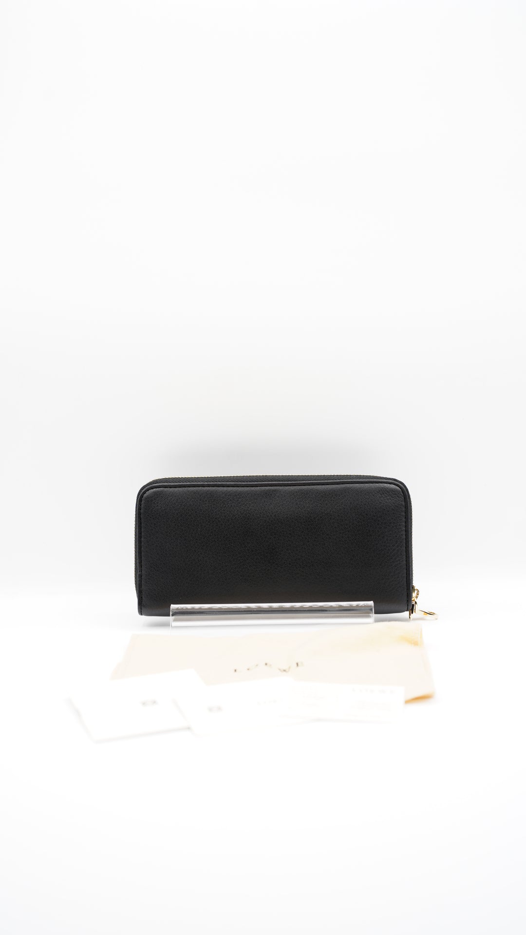 Loewe Calf Leather Long Zippy Wallet Black w/Dust Bag #137