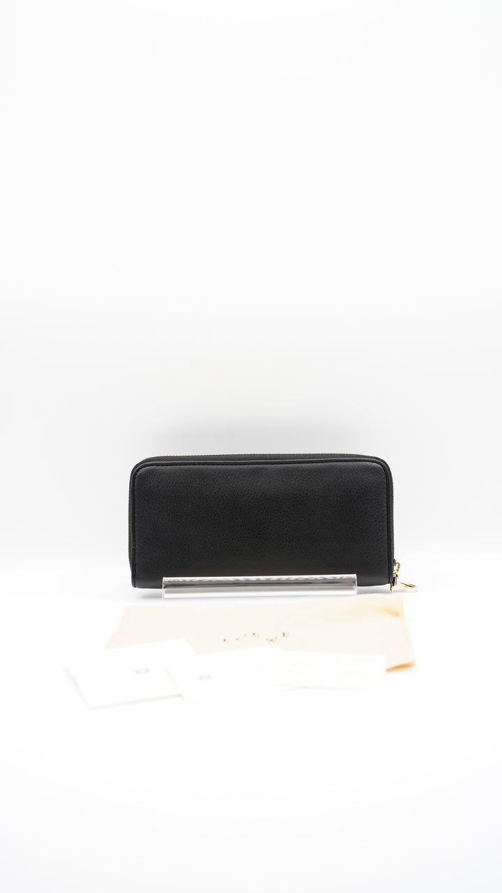 Loewe Calf Leather Long Zippy Wallet Black w/Dust Bag #137