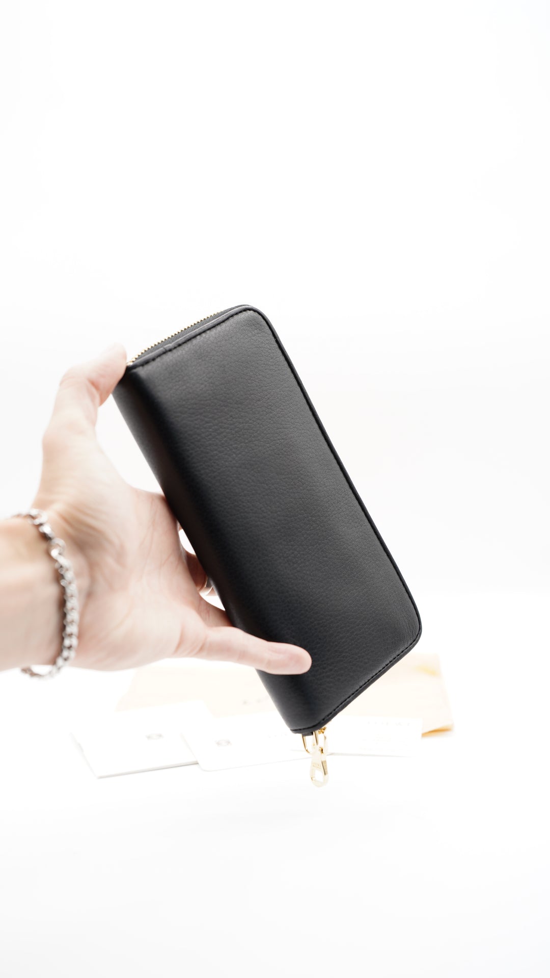 Loewe Calf Leather Long Zippy Wallet Black w/Dust Bag #137