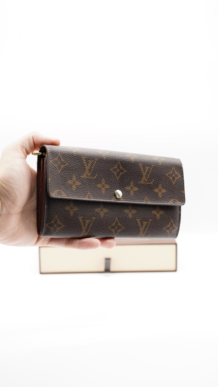 Louis Vuitton Monogram Sarah Long Wallet Brown w/Box #146