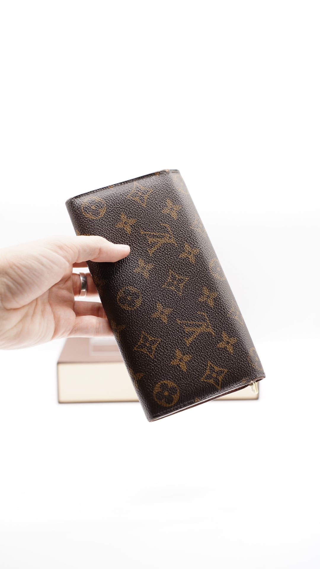 Louis Vuitton Monogram Sarah Long Wallet Brown w/Box #146