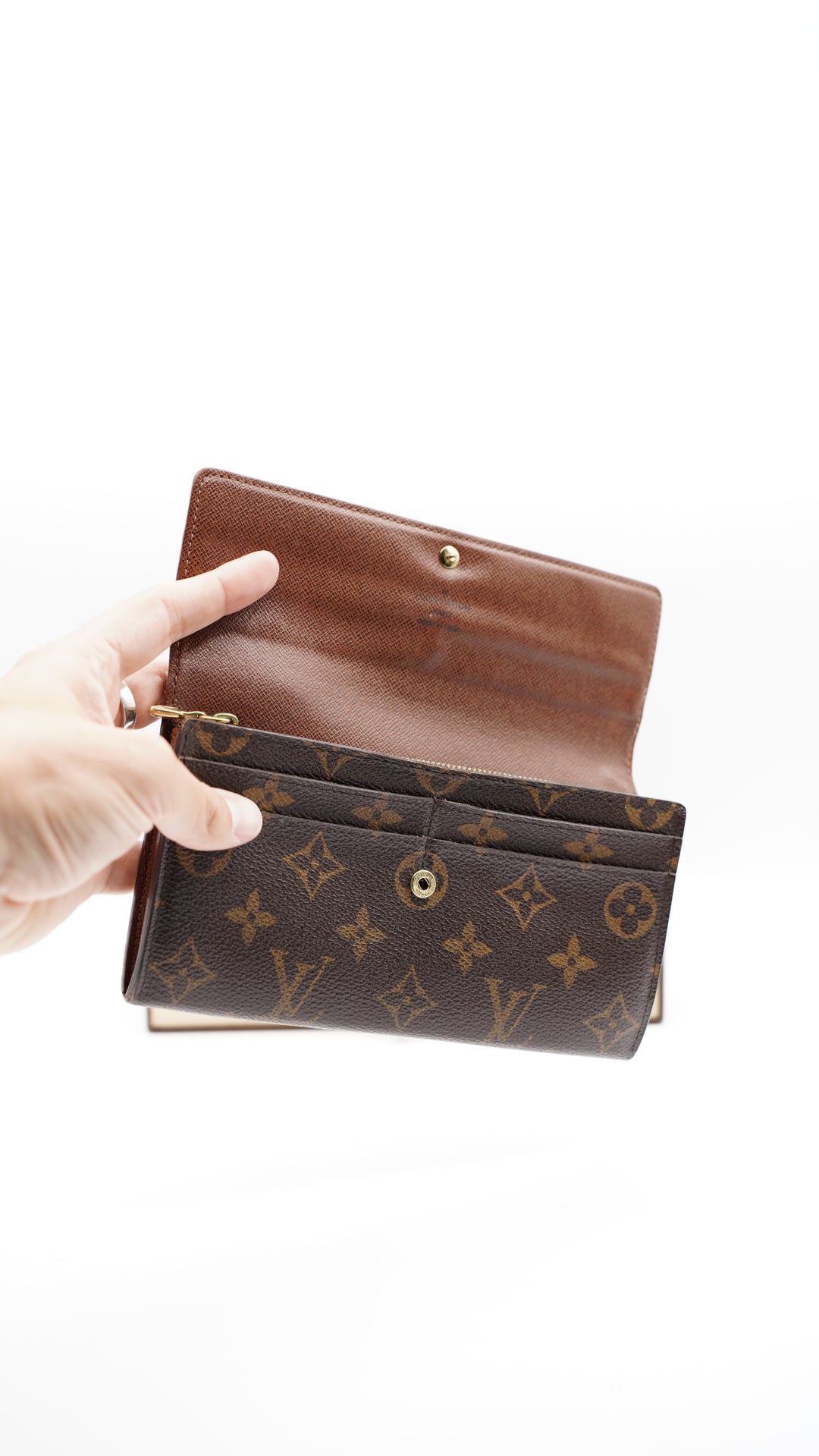 Louis Vuitton Monogram Sarah Long Wallet Brown w/Box #146