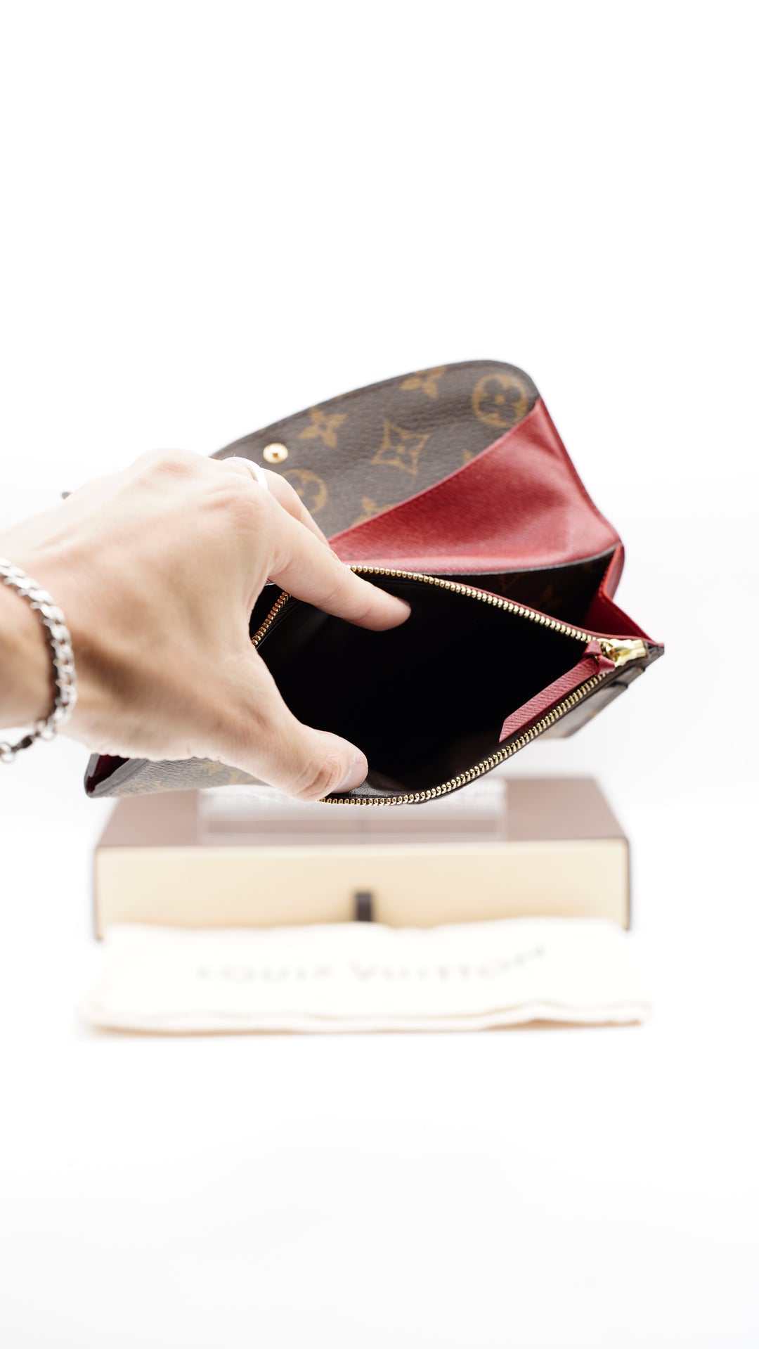 Louis Vuitton Monogram Sarah Emily Long Wallet w/Red Interior + Full Inclusion #140