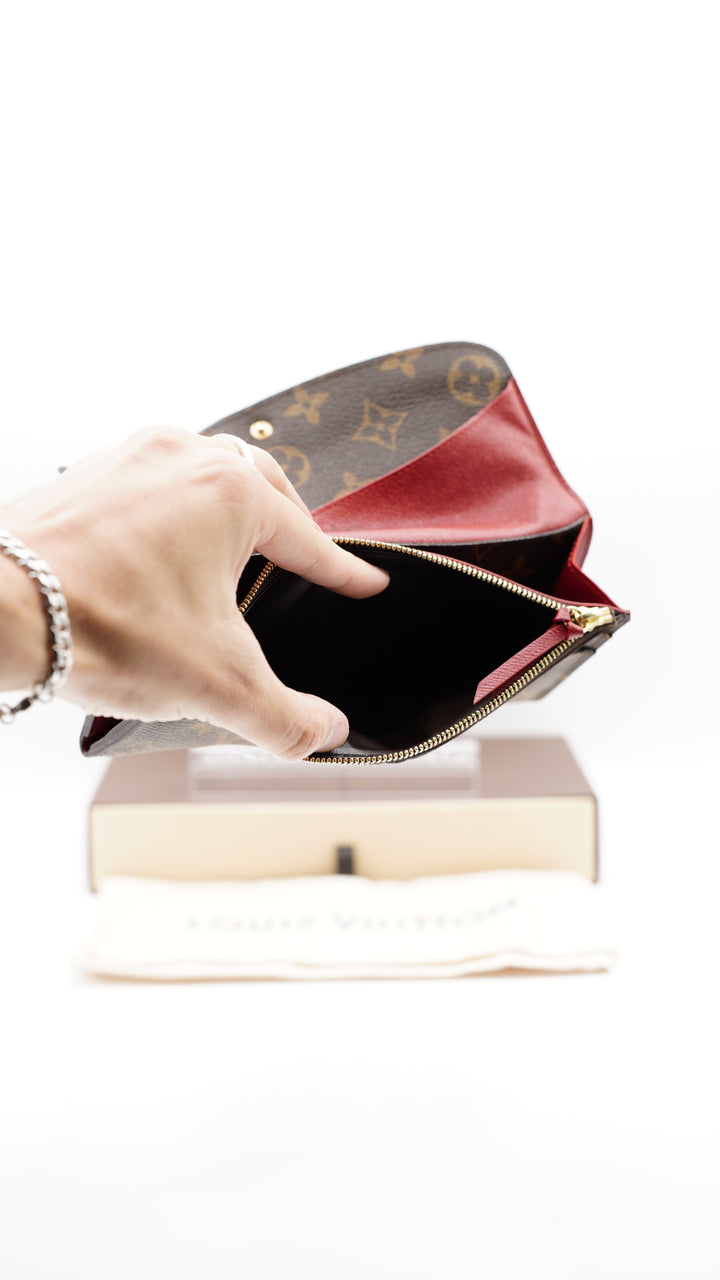 Louis Vuitton Monogram Sarah Emily Long Wallet w/Red Interior + Full Inclusion #140