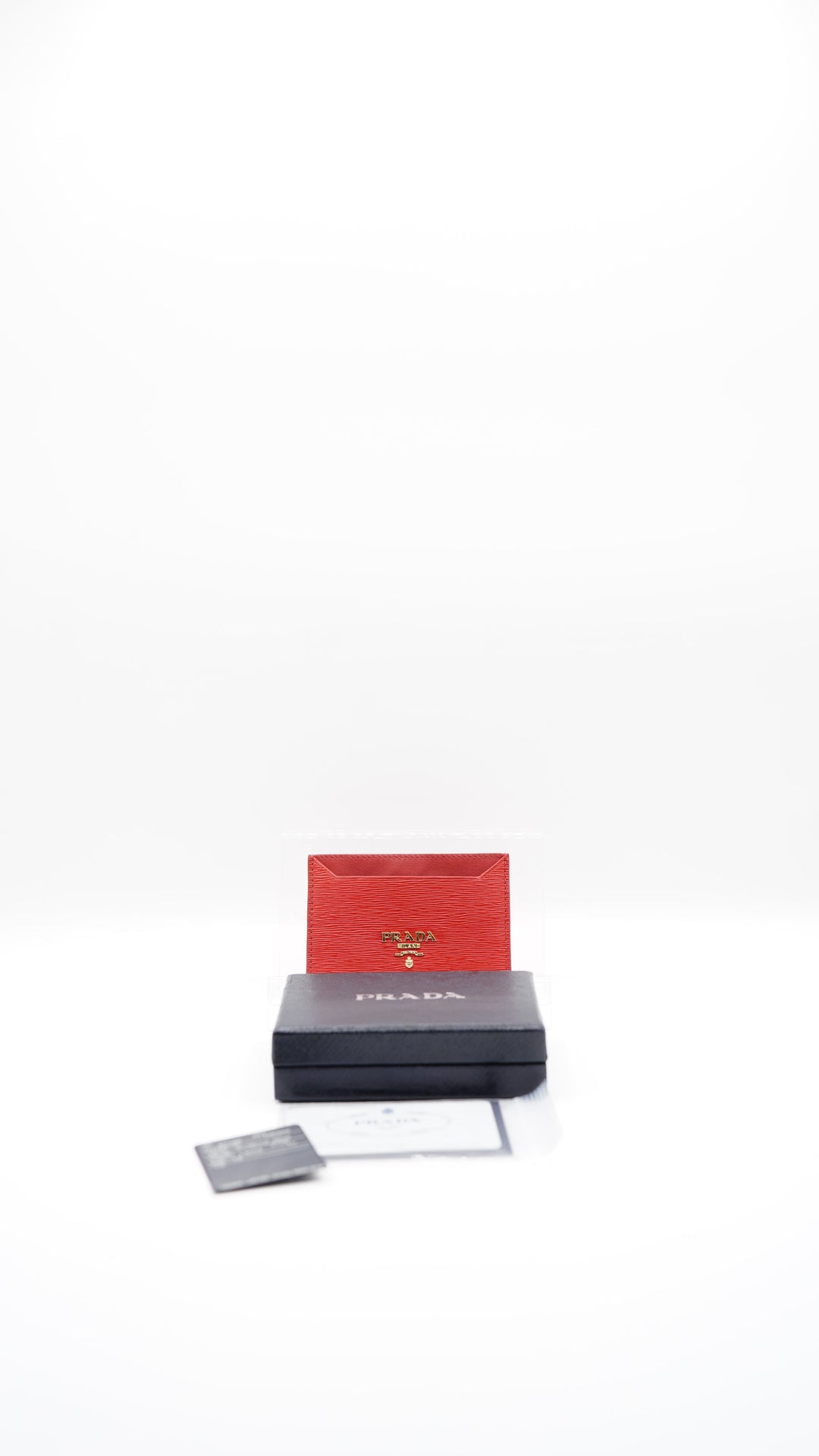 Prada Leather Card Case Red SS17