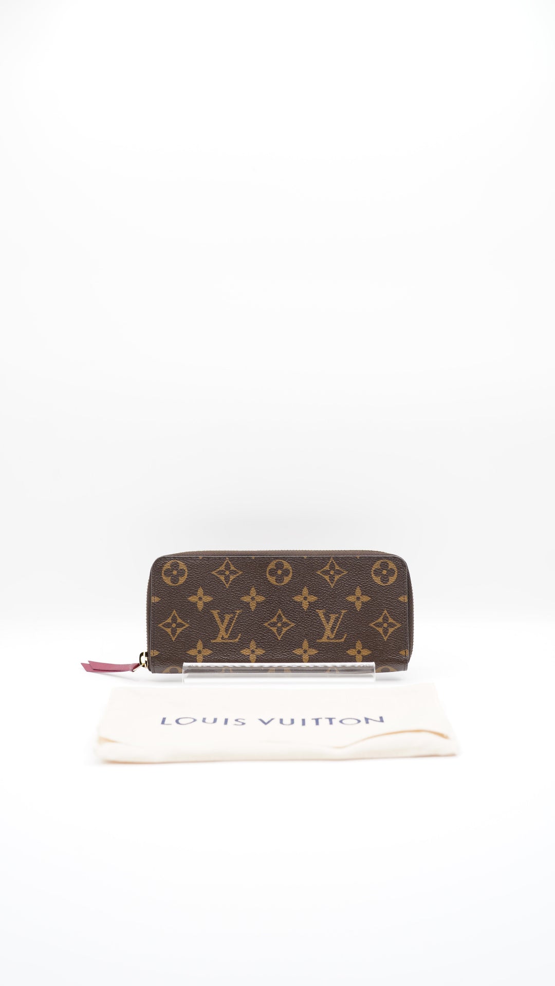Louis Vuitton Monogram Clemence Long Zippy Wallet Fuschia SS8