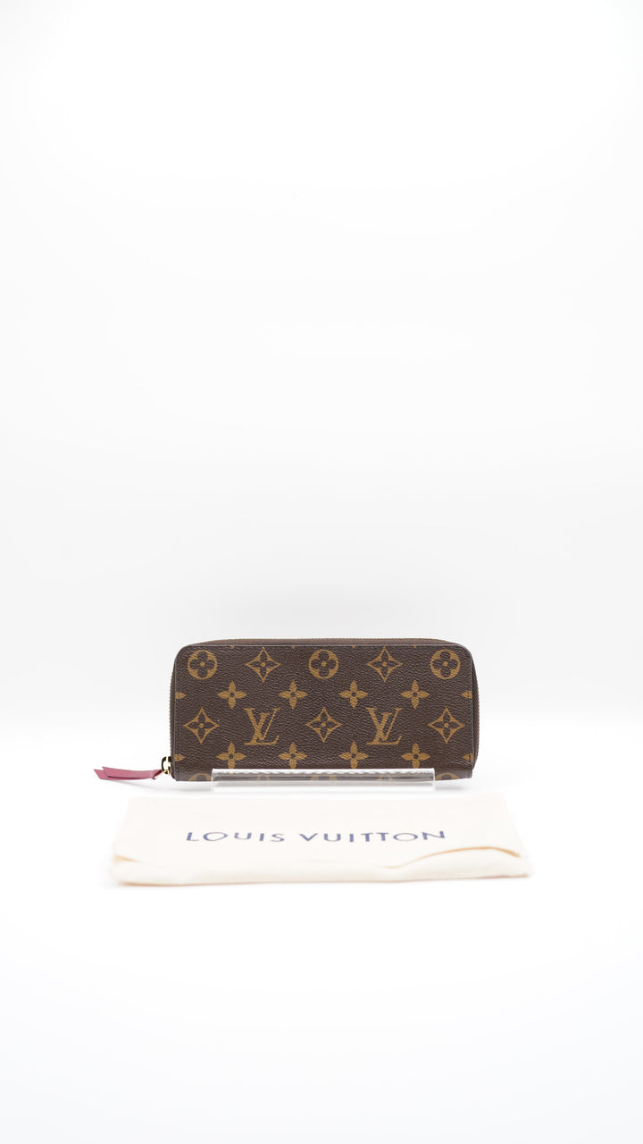 Louis Vuitton Monogram Clemence Long Zippy Wallet Fuschia SS8