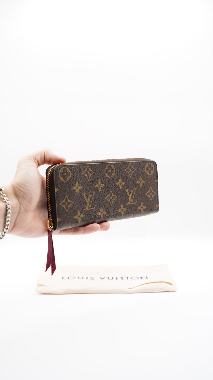 Louis Vuitton Monogram Clemence Long Zippy Wallet Fuschia SS8