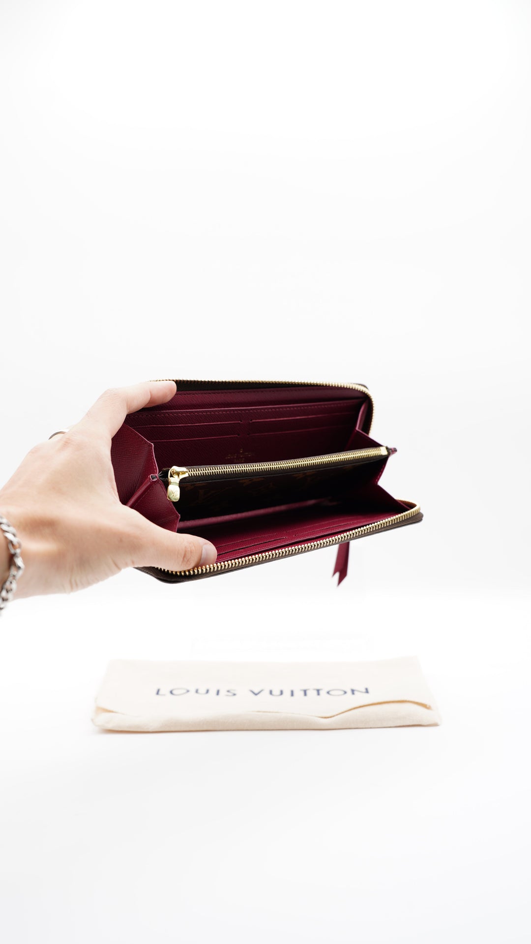 Louis Vuitton Monogram Clemence Long Zippy Wallet Fuschia SS8