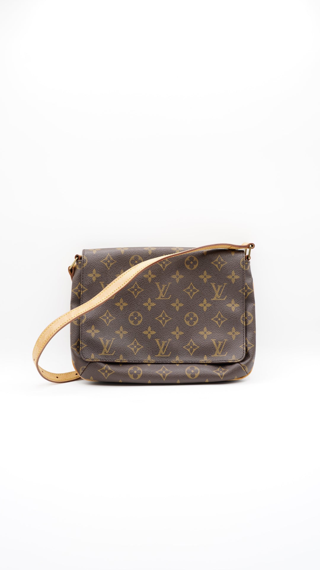 Louis Vuitton Monogram Musette Tango Shoulder Bag Brown SS43