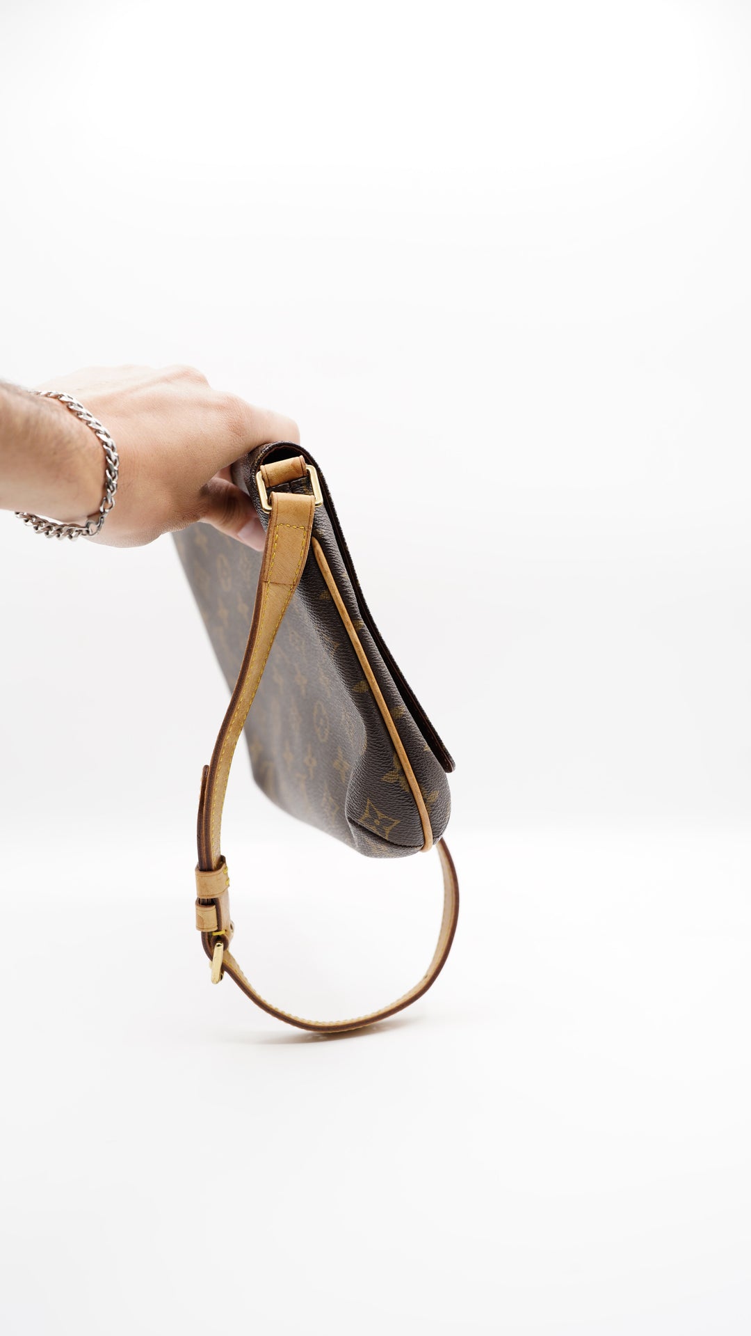 Louis Vuitton Monogram Musette Tango Shoulder Bag Brown SS43