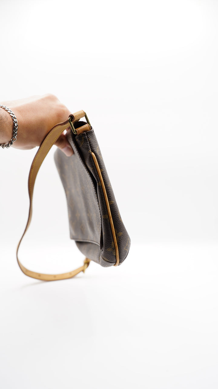 Louis Vuitton Monogram Musette Tango Shoulder Bag Brown SS43