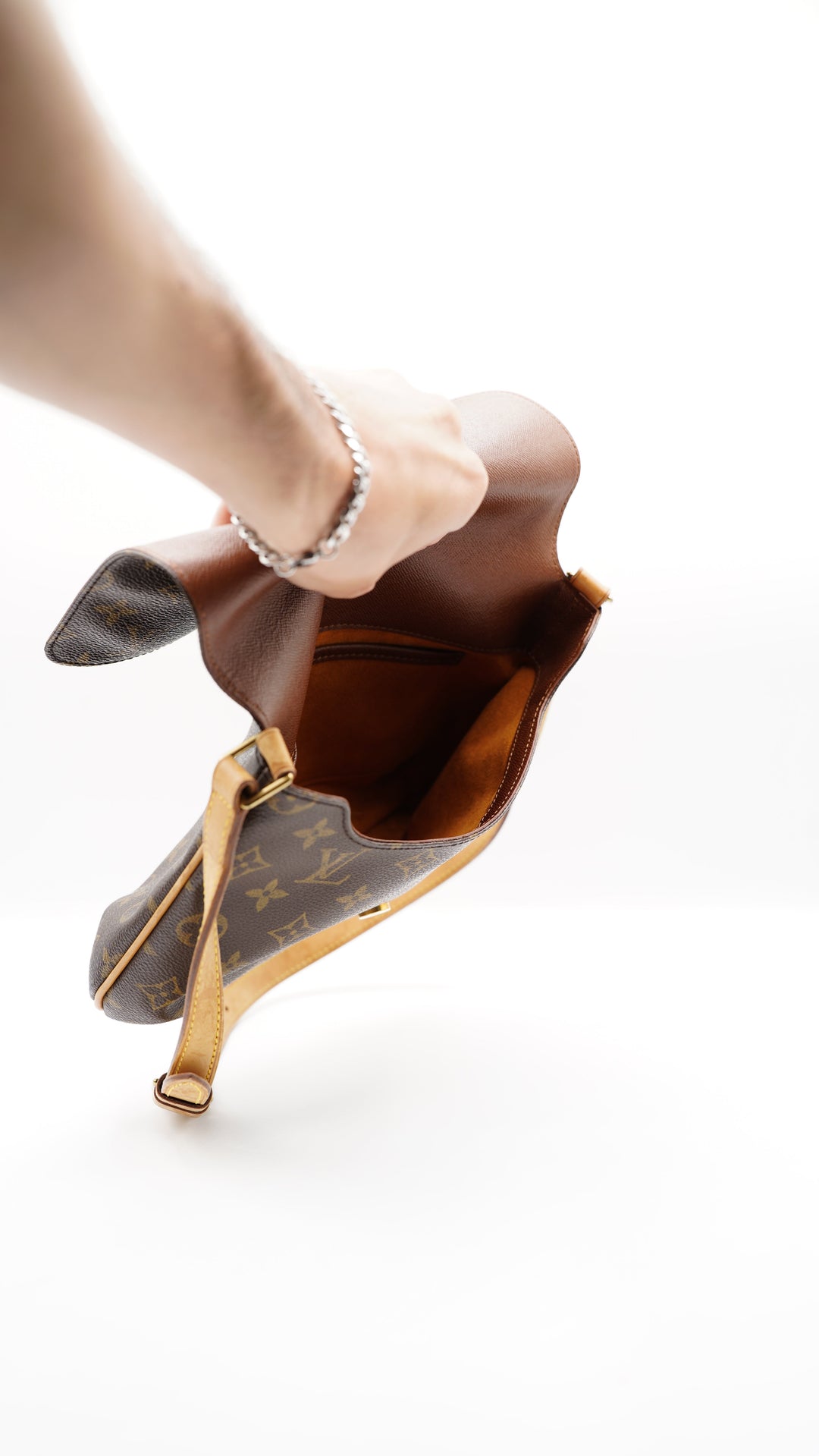 Louis Vuitton Monogram Musette Tango Shoulder Bag Brown SS43