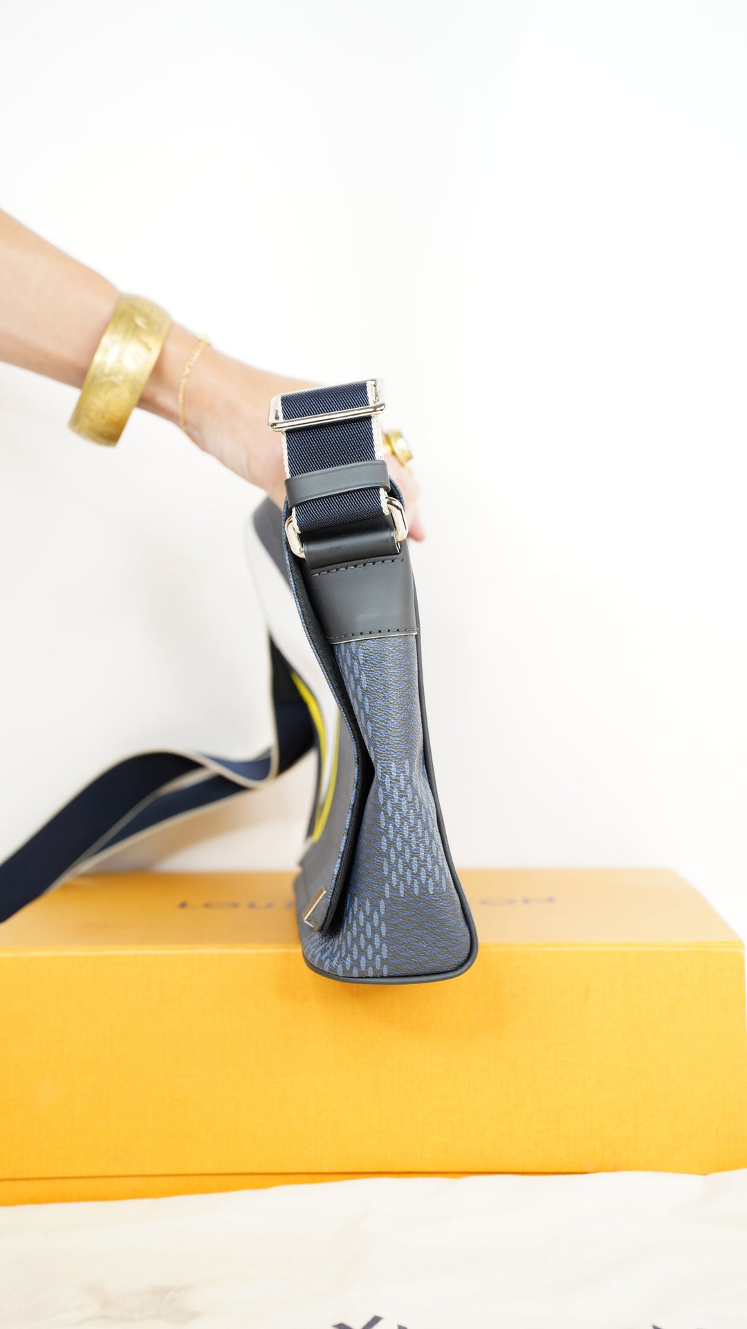 Louis Vuitton Damier Cobalt Latitude District PM Crossbody Bag Navy Blue SS42