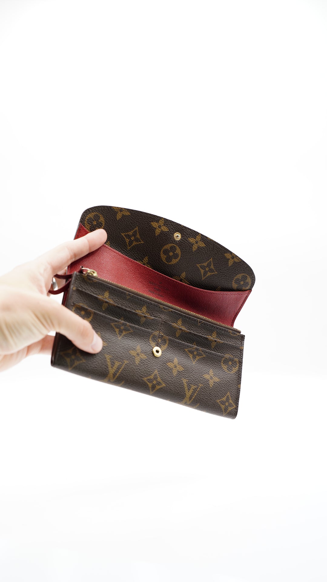 Louis Vuitton Monogram Emily Long Wallet w/Red Interior DE5