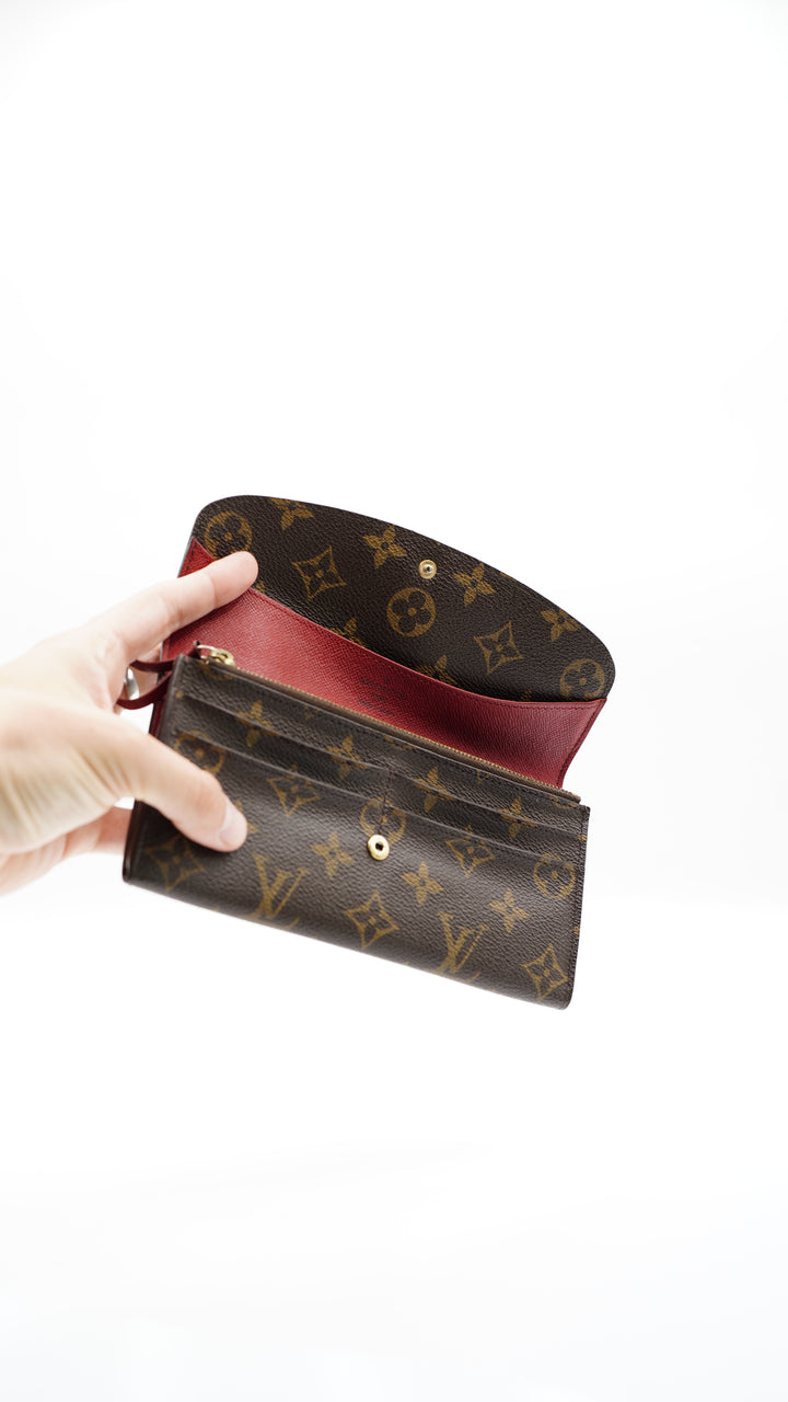 Louis Vuitton Monogram Emily Long Wallet w/Red Interior DE5