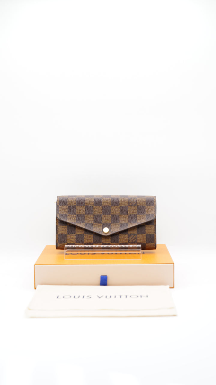 Louis Vuitton Damier Ebene Sarah Envelope Long Wallet w/Full Inclusion DE3