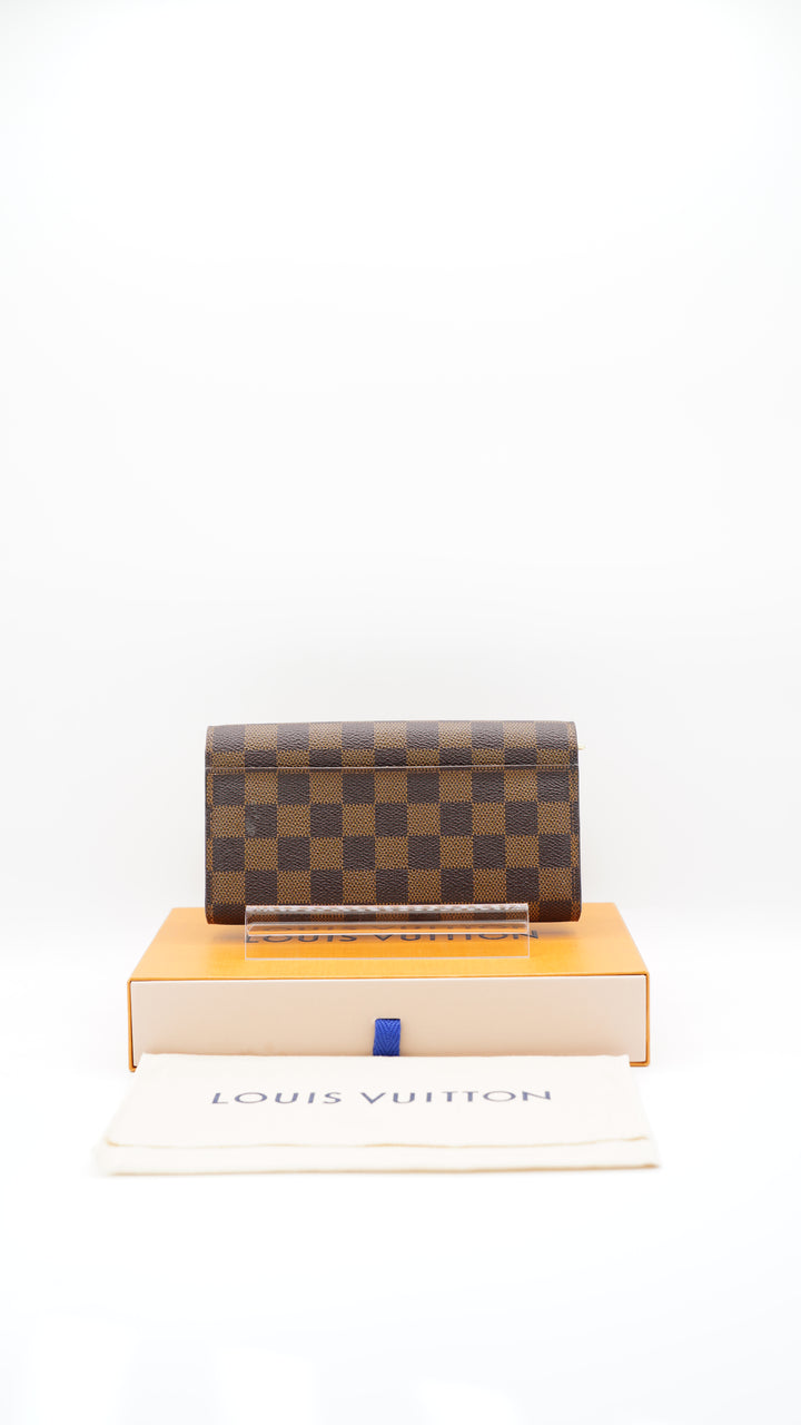 Louis Vuitton Damier Ebene Sarah Envelope Long Wallet w/Full Inclusion DE3