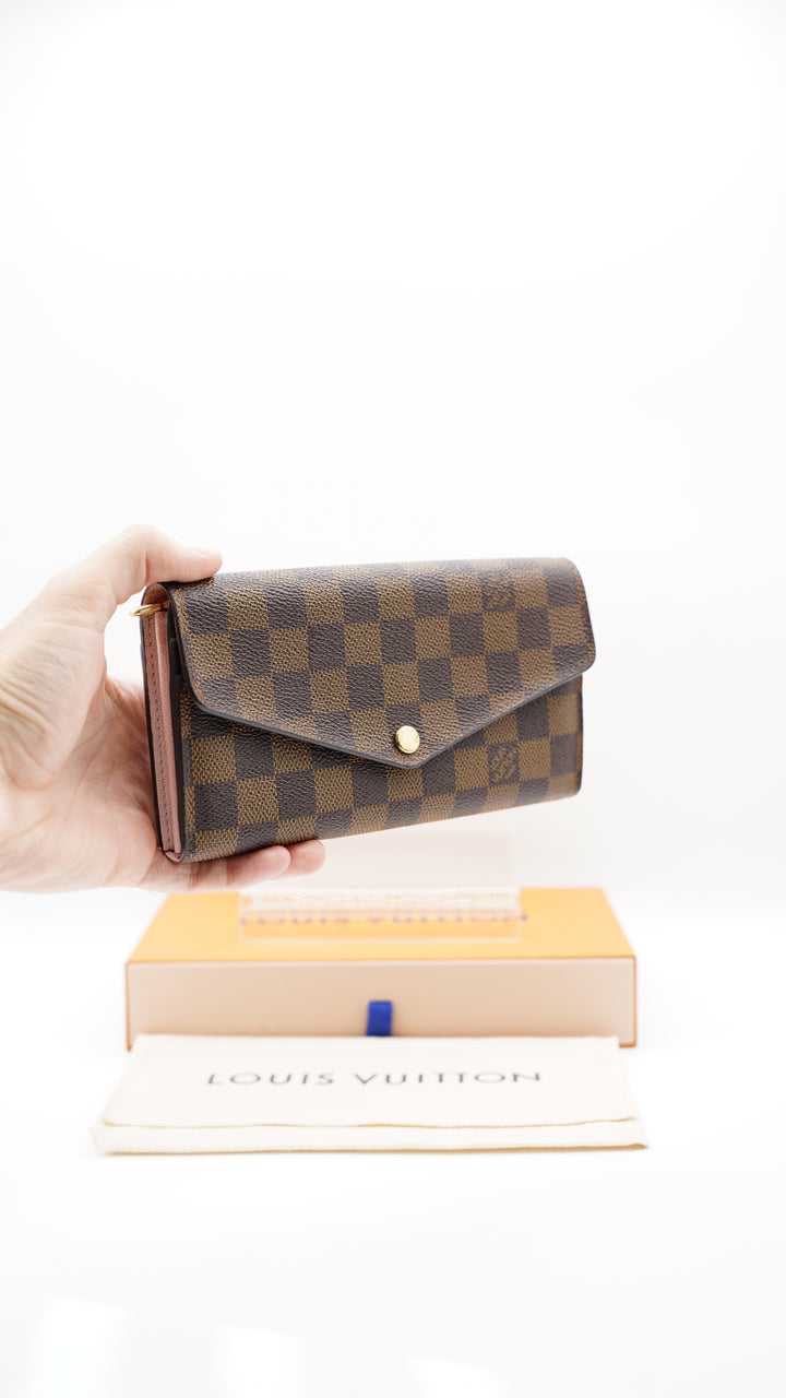 Louis Vuitton Damier Ebene Sarah Envelope Long Wallet w/Full Inclusion DE3