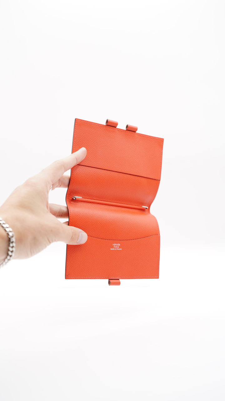 Hermes Leather Compact Wallet / Notebook Cover Red AL2