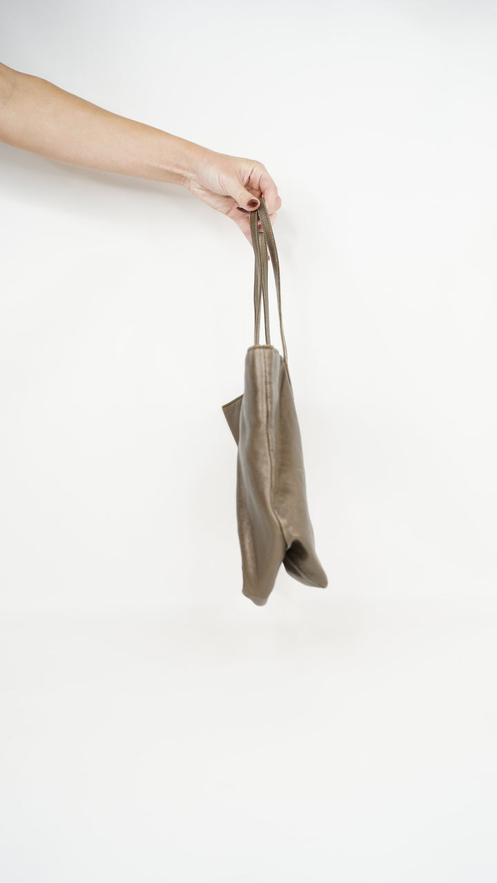 Loewe Leather Anagram Tote Bag Satin Brown #303