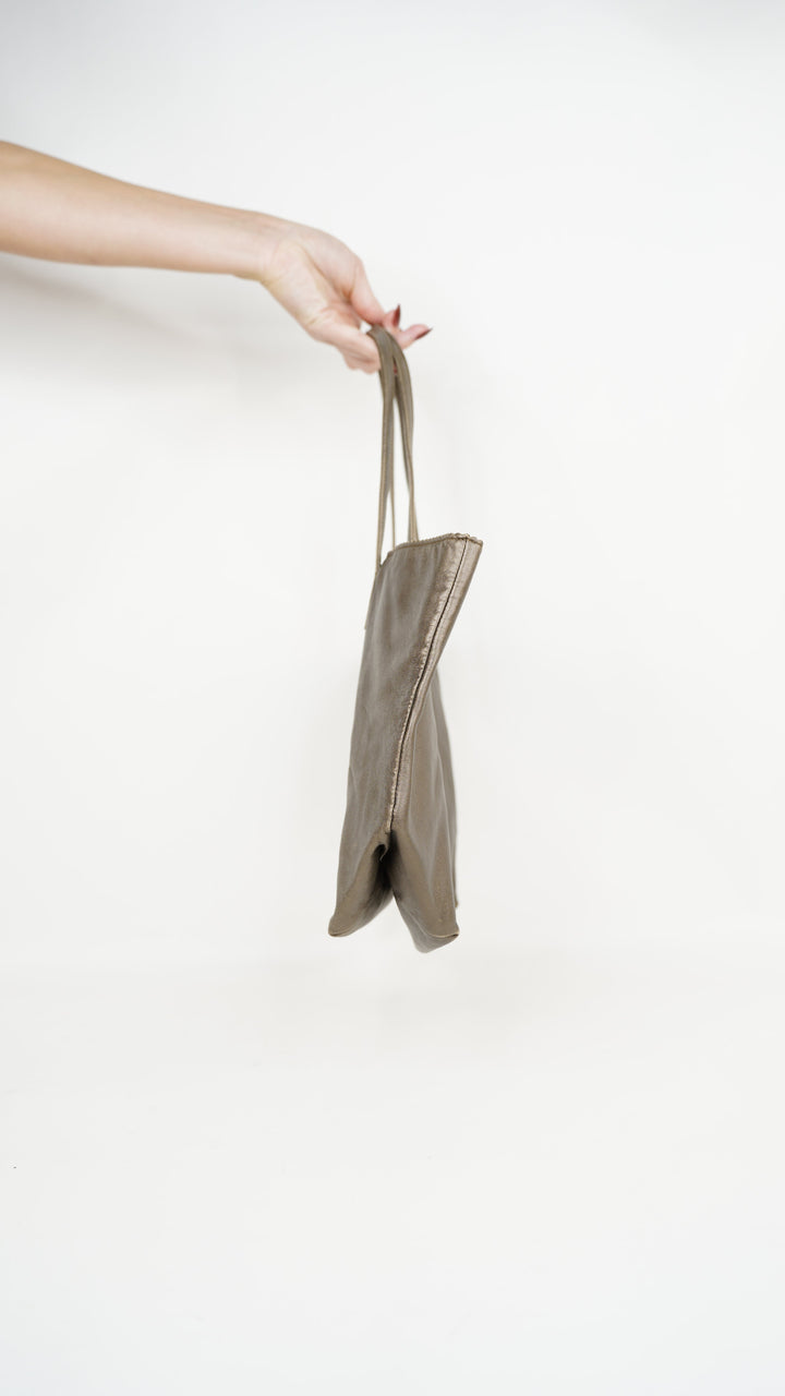 Loewe Leather Anagram Tote Bag Satin Brown #303