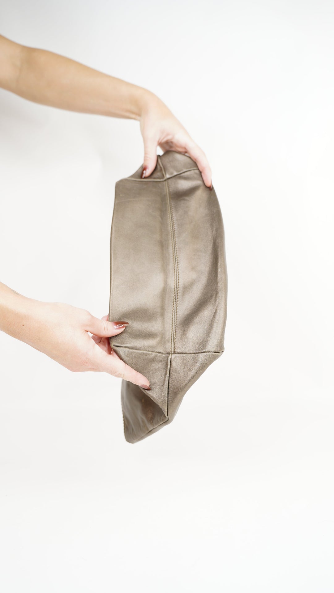 Loewe Leather Anagram Tote Bag Satin Brown #303