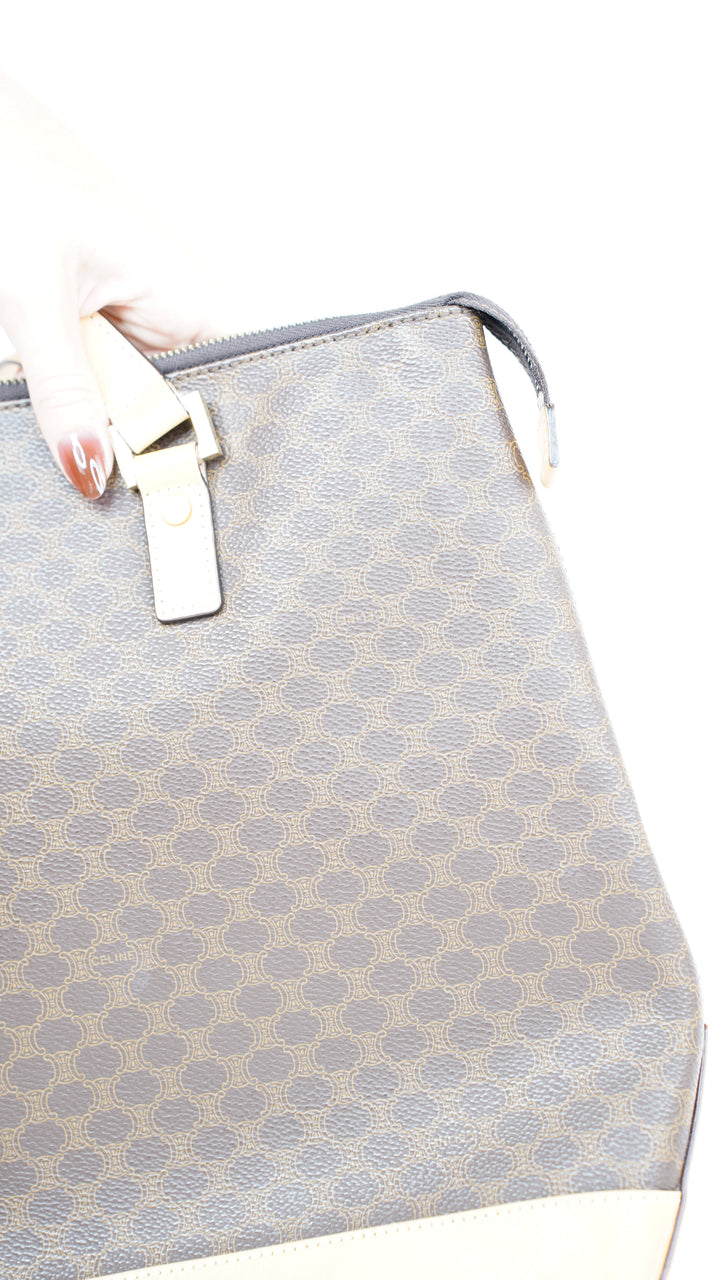 Celine Macadam Leather Shoulder Bag Brown #369