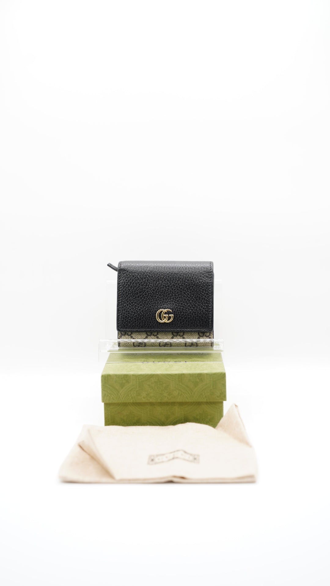 Gucci GG Marmont Compact Wallet Brown x Black #235