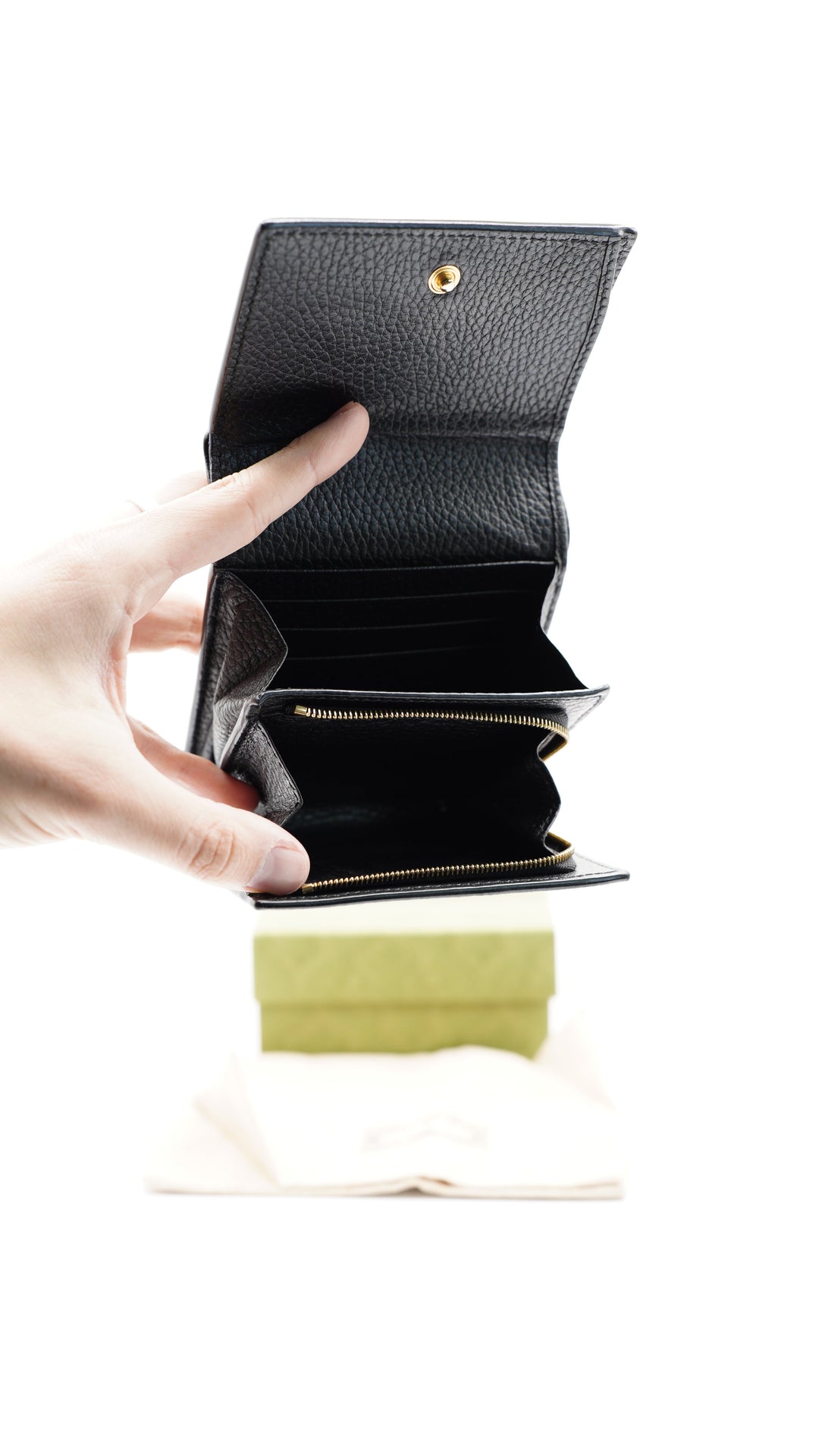 Gucci GG Marmont Compact Wallet Brown x Black #235