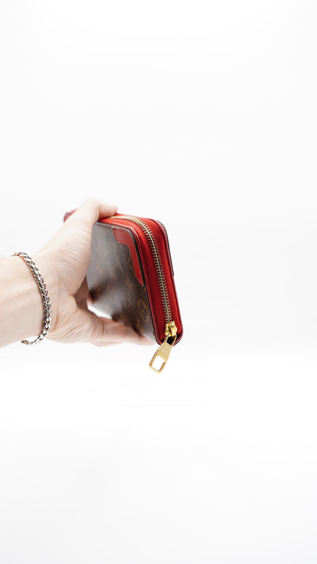 Louis Vuitton Monogram Retiro Long Zippy Wallet Brown x Red #251