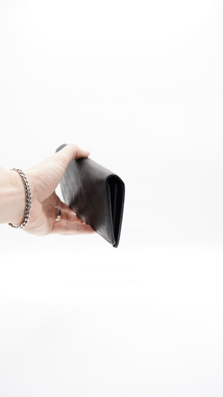 Louis Vuitton Damier Infini Portefeuille Brazza Long Travel Bifold Wallet Black #334