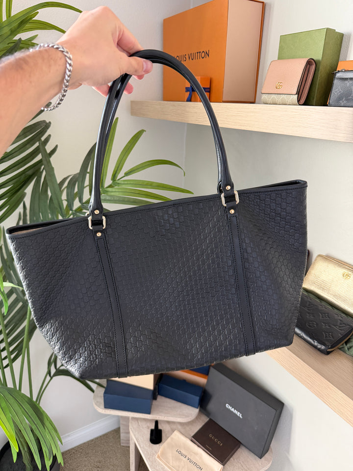 Gucci GG Guccissima Tote Bag Black #507