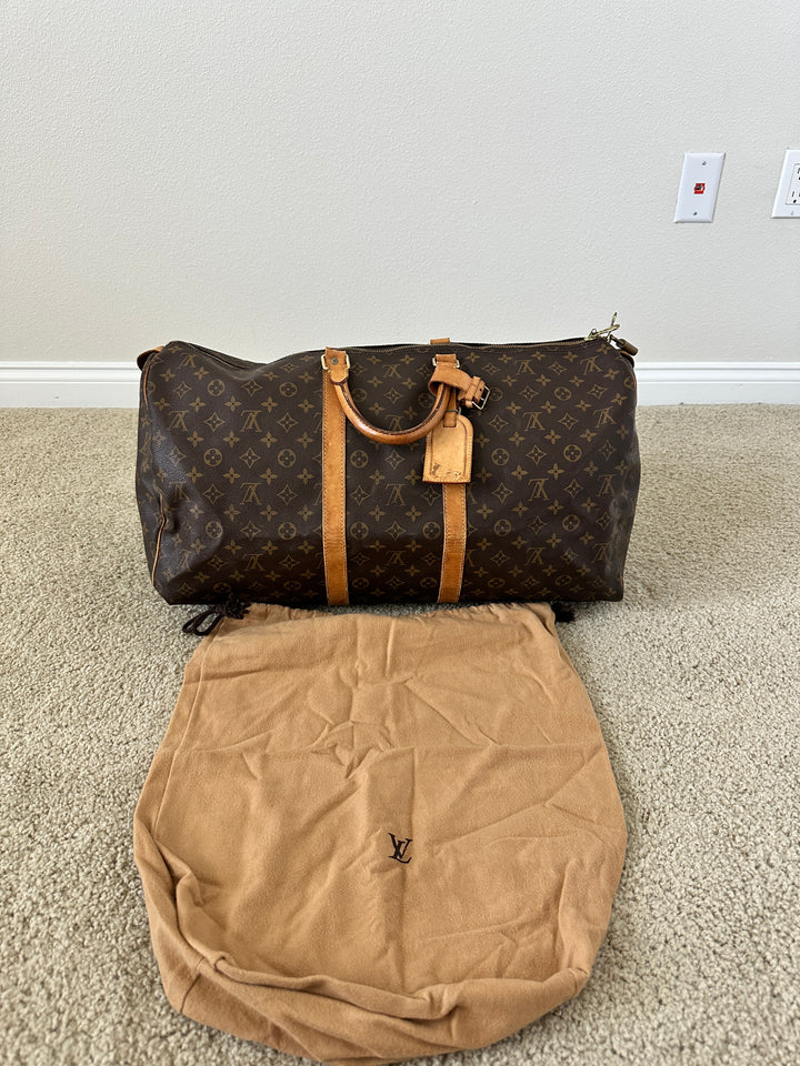 Louis Vuitton Monogram Keepall 55 Travel Boston Bag GG77