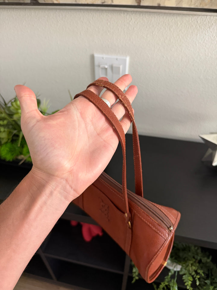 Saint Laurent Leather Cassandra Mini Boston Bag Brown SB57