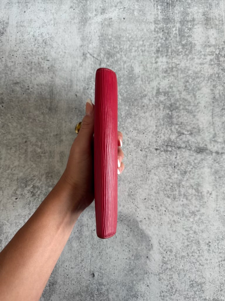 Louis Vuitton Epi Red Sarah Tresor International Long Wallet PR1