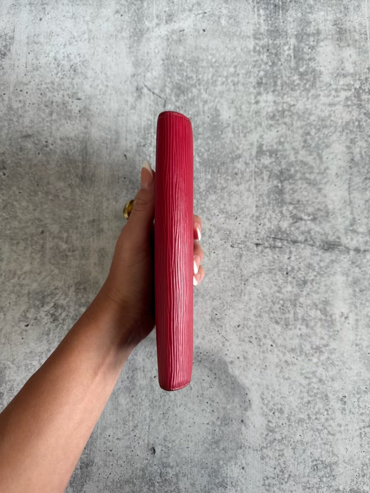 Louis Vuitton Epi Red Sarah Tresor International Long Wallet PR1