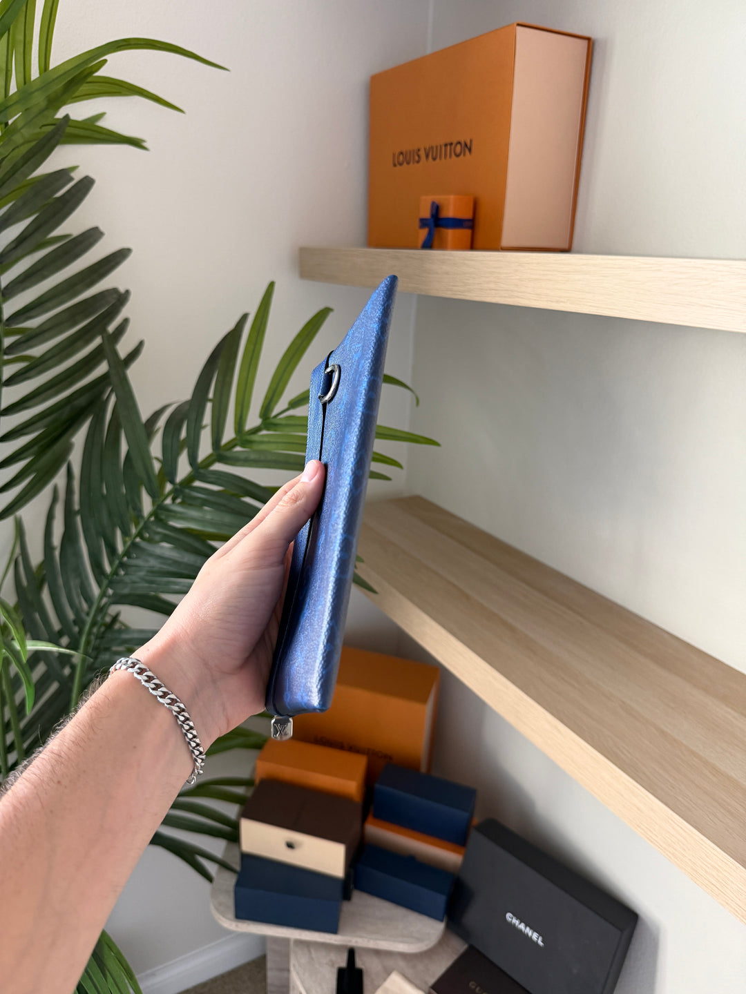 Louis Vuitton Monogram Taigarama PM Discovery Wallet Blue w/Full Inclusion TRY1