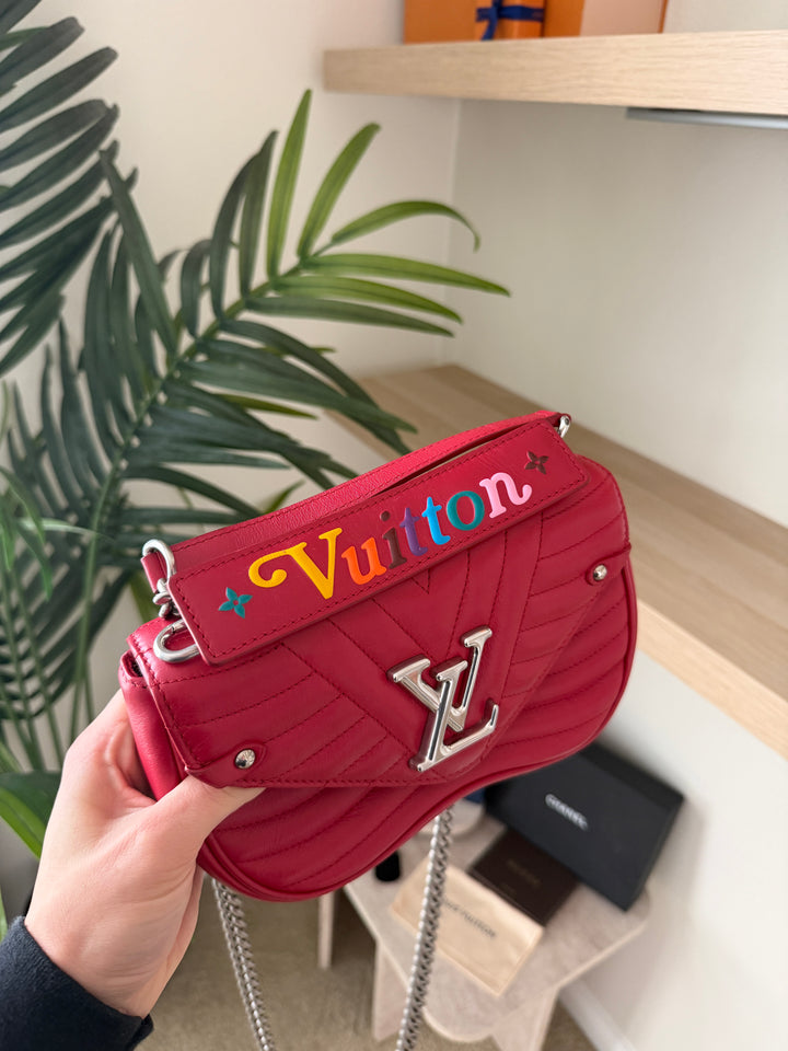 Louis Vuitton New Wave PM Chain Shoulder Bag Red w/Literature #266