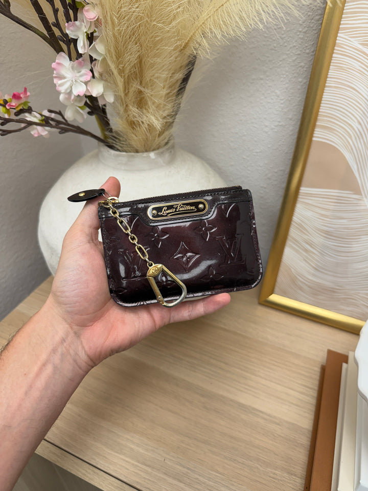 Louis Vuitton Vernis Pochette Cles Coin Case Amarante SL18