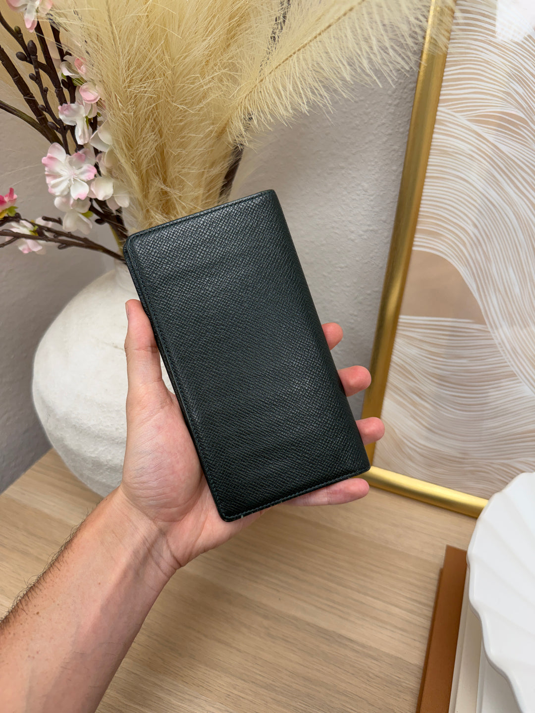 Louis Vuitton Taiga Leather Bifold Wallet Dark Green SL23