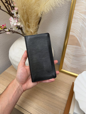 Louis Vuitton Epi Long Bifold Wallet Black SL22